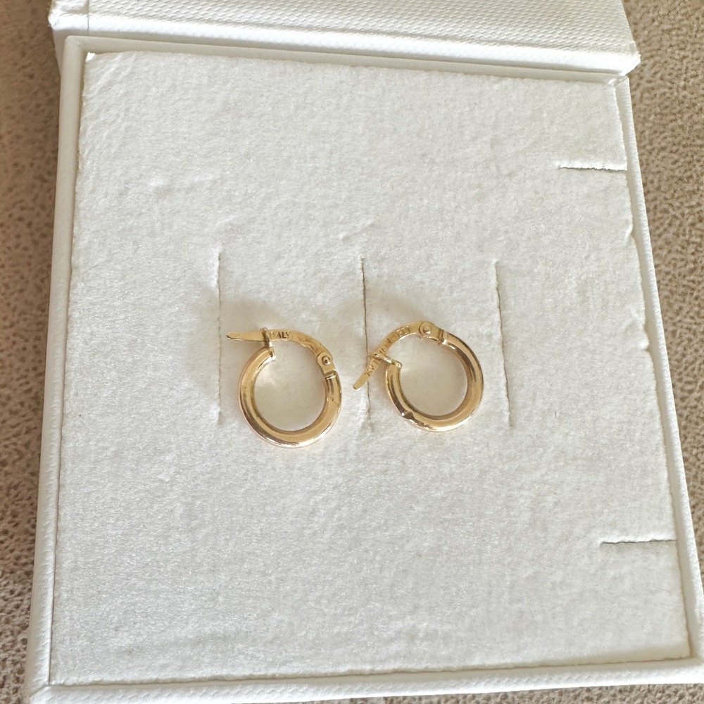 14k gold small hoops